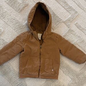 Kids Sherpa Brown Hooded Coat 4T